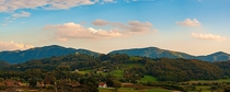 Panorama of Ples and Srebernik villages in Slovenia
