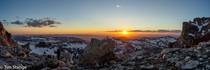 Panorama of Sunset from the Lower Saddle in Grand Teton National Park Wyoming USA  OC