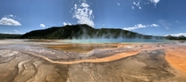 Panorama of the Grand Prismatic Yellowstone National Park MT 