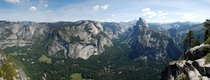 Panorama taken from Glacier Point Yosemite 