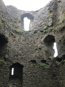 Part of a derelict castle in wales