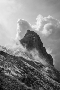 Peak hrlikopf near Sntis surrounded by clouds Appenzell Switzerland  IG - rfmphotography