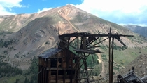 Pennsylvania mine shaft headframe near Argentine Pass Colorado 