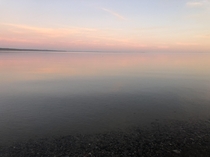 Perfectly still water on Lake Superior  on iPhone 