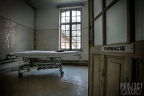 Pharmacy containing a stretcher at Salve Mater hospital Belgium By Projct Myhm 