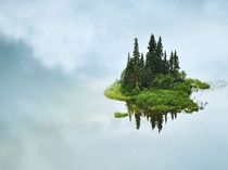 Photographer Shane Kalyn captures what looks to be an Island in the Sky at Tumuch Lake in northern British Columbia 