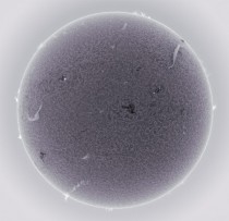 Photographs of sun using H-alpha filter  