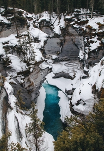 Photos do not give the color justice Athabasca Falls Alberta Canada 