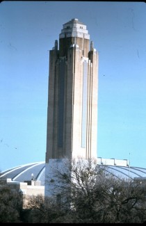 Pioneer Tower and Will Rogers Memorial Coliseum in Fort Worth Texas  Architect Wyatt C Hedrick built in   Picture circa   