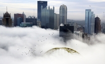 Pittsburgh in the fog by Darrell Sapp 