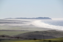 Point Reyes on a misty day looking down the coastline toward San Francisco 