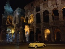 Porsche A in front of the Colosseum in Rome 