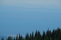 Port Angeles WA bottom and Victoria BC top as seen from Hurricane Ridge in Olympic National Park 