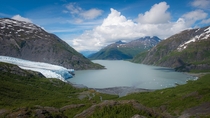 Portage Glacier in Alaska used to go all the way around the bend This is a vantage that most people have never seen 