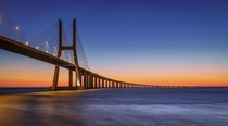 Portugals Vasco da Gama bridge will never fail to blow my mind  x-post from rArchitecturePorn