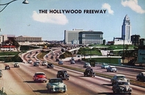 Postcard of the The Hollywood Freeway in the s