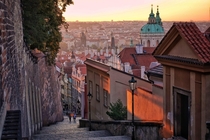 Pragues medieval rooftops