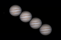 Progression of Jupiter over  hours 