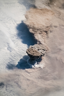 Raikoke Volcano Erupting Taken From The International Space Station Credit NASA