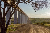 Railway Bridge over Nairobi National Park Kenya