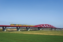 Railway bridge over the river IJssel near Zwolle Netherlands completed in  