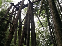 Railway trestle Vancouver Island BC Canada