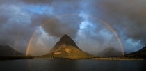 Rainbow Over Swiftcurrent Lake in Glacier National Park 