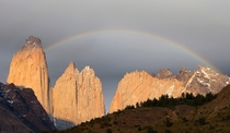 Rainbow over Torres del Paine Chile  by Richard McManus 
