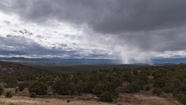 Rainstorm over hills near Flagstaff Arizona 