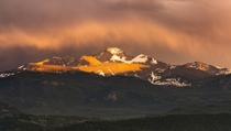 Rainstorms often produce the best sunsets - Longs Peak Colorado 