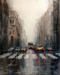 Rainy NY  Oil on canvas x in 