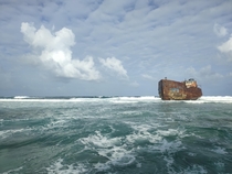 Ran aground ship in San Andrs islands-Colombia