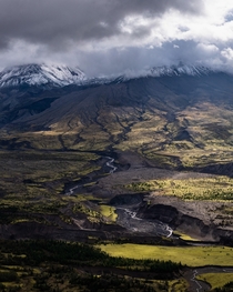 Ravaged landscape at the base of Mount St Helens 