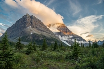 Rearguard protecting Mt Robson the highest peak in the Canadian Rockies 