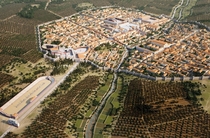 Reconstruction of Roman city of Gerasa modern day Jerash Jordan
