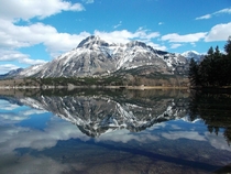 Reflection of Mt Vimy in Waterton Lakes National Park Alberta 