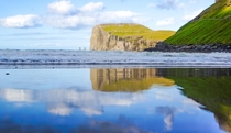 Reflective beach at Tjornuvik Faroe Islands  OC