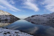 Reflective View Snowdonia National Park Wales UK  x