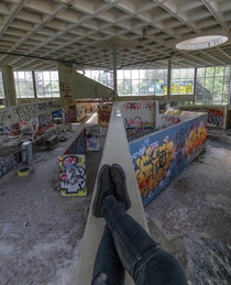 Relaxing in a building that no longer standing