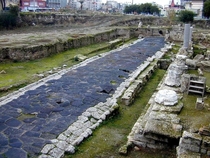 Remains of Roman road in the town of Tarsus Turkey 