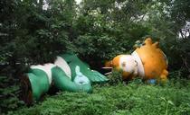 Remember the Fuwa the mascots of the  Beijing Olympics Heres two of them discarded at a venue