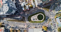 Renovated saakadze square in tbilisi seen from above