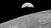 Restored image of Earthrise from Lunar Orbiter  
