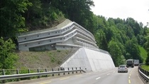 Retaining wall beauty in canton Uri Switzerland 