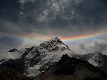 Reverse rainbow at the Nuptse summit in Nepal  by Neha Gadhari 
