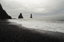 Reynisfjara the black sand beach on Icelands Southern coast 