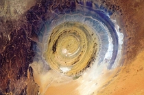 Richat Structure a geological phenomenon in Sahara desert also known as the Eye of the Sahara  by Chris Hadfield