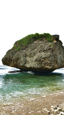 Rock worn away by erosion in Barbados 