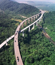 Rodovia dos Imigrantes Immigrants Highway Brazil It joins So Paulo the largest city in in the country to Santos a city that contains the largest port in Latin America