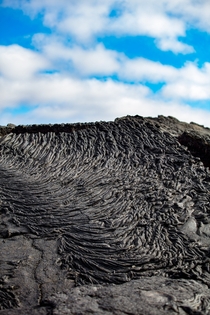 Rope lava mound Galapagos Islands Ecuador 